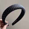 Diadema Elevada Negra y Blanca con Puntos de Ola para la Parte Superior del Cráneo, Diadema Ancha para el Cabello para Mujer, Nuevo Estilo, Pinzas para el Cabello para Lavarse la Cara, Accesorios para el Cabello