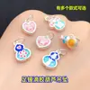 S999 Prata Pura Resina Caractere da Sorte Cabaça Pingente Joia de Cristal Pulseira Trançada Colar Acessórios Artesanais DIY