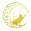 Artesanato de Ferro Forjado Transfronteiriço Gato Alcançando as Estrelas Decoração de Casa Sala de Estar Quarto Decoração de Parede Bar Enfeites Pendurados Decoração de Parede Luxo Leve