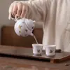 Tesoro Nacional Porcelana Blanca Dehua Juego de Té Kung Fu, Una Tetera y Dos Tazas, Regalo para Amigos, Mejores Amigos, Mamá, Personas Mayores, Regalo de Cumpleaños