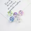 Dingyi Fuego Artificial Transparente Perlas Luna Fría Acrílico Galvanizado de Alto Brillo Perlas Sueltas con Agujero Recto Accesorios para Manualidades de Bisutería