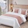 Borde de Cama Defensa Tela Sucia Moderno Simple Lujo Ligero Hogar Hotel Bandera de Cama Toalla de Pie de Cama Color Sólido Ropa de Cama Cubierta de Cama