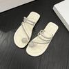 Chinelos Brisa Noturna prata Sandálias e Chinelos Estilo Fada Femininos Roupas Externas Lindo Estilo Presilha Estilo Francês Chinelos Frescos de Verão Flats