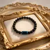 Nueva Joyería Transfronteriza Acero Inoxidable Cierre Magnético Ojo de Tigre Pulsera de Cuentas Piedra Volcánica Pulsera de Piedra Natural Pulsera de Pareja