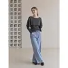 Otoño Nuevo Retro Francés Perezoso Moda Hombro Único Falso Dos Piezas Chal Tejido para Mujer Gris