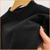 Fábrica de origen: Camiseta de invierno para hombre de doble cara con forro de forro polar, top térmico de manga larga engrosado de cuello alto, color liso