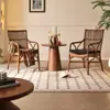 Cadeira de Rattan com Encosto de Rattan Natural, Cadeira de Jantar Individual, Cadeira de Rattan Vintage para Lazer, Cadeira de Rattan Trançada Feita à Mão para Varanda de Pousada Sofá