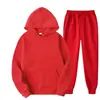 Conjunto de sudadera de color liso de talla grande para hombre y mujer, 220 g de tela, fabricante mayorista, conjunto holgado de talla grande de marca de moda para parejas