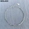 Pulsera de Plata de Ley S925 Frijol Plateado Pequeño Doble Capa para Niñas Estilo Japonés y Coreano Combinable Personalizada Lujo Ligero Pulsera de Regalo de Cumpleaños
