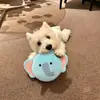 Frisbee de pelúcia para pet, brinquedo para cachorro com som de papel amassando, fofo e interativo, durável e resistente a mordidas, especializado para limpeza dos dentes e treinamento
