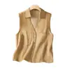 Estilo Old Money Top Retrô de Gola V Sem Mangas Verão 2026 Elegante e Sofisticado Versátil Colete Top