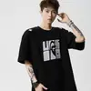 Camiseta Deportiva Redonda con Estampado de Marca de Moda para Hombre, Verano Estilo Americano Holgada Casual de Manga Corta, Versátil Top de Media Manga