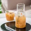 Tetera fría de vidrio de borosilicato para una persona una olla una taza de olla para bebida fría Verano Olla de jugo de vidrio de borosilicato alto
