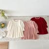 Ins Corea del Sur Otoño e Invierno Femenino Tesoro Vestido de punto Niña Princesa Vestido suéter de punto Bebé Bebé Vestido de manga larga