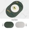 Mantel individual de cuero de doble cara para manualidades, tapete para taza de té, impermeable y a prueba de aceite, tapete de mesa con aislamiento térmico para restaurante occidental, tapete para tazón de comida, posavasos