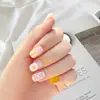 Variedad de Manicuras Impresas Portátiles, Parches Reutilizables de Uñas Postizas en Caja, Patrón de Cuadros Terminado