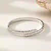 Pulsera de Acero de Titanio Joyería Europea y Americana Ins Lujo Accesible Normcore Transfronteriza Oro de 18K Acero Inoxidable Bambú Serpiente Pulsera para Mujer