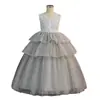 Nuevo Vestido de Pastelería para Niñas de Comercio Exterior, Vestido de Boda de Tul Multicapa Bordado con Lentejuelas para Niños, Atuendo de Presentación para Pequeñas Anfitrionas