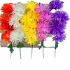 7 Cabezas de Crisantemos Dorados, Ramo Sacrificial, Tallos de Flores Altos, Flores de Qingming, Artículos Funerarios, Ramo Grande de Flores Artificiales