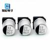 Condensador electrolítico de aluminio SMD, 50 V, 33 UF, 6 x 7/6,3 x 7,7 mm, disponible en promoción.