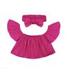 Ins roupas de verão femininas para bebês meninas pequenas e médias top de algodão ombro a ombro + faixa de cabeça AliExpress agente livre roupas infantis