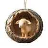 Adornos Planos de Árbol de Navidad de Búho y Cachorro Impresos en Acrílico Decoraciones Navideñas 2D Adornos de Nuevo Estilo Transfronterizos