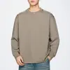 Camiseta masculina Anyang retro americana texturizada de manga longa, nova para o outono de 2026, corte solto para o dia a dia com gola Henley