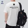 Roupas Masculinas Xintang Alta Qualidade 2026 nova camiseta masculina de verão, gola redonda, manga curta, corte solto, camiseta curta estampada fina