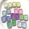 ZhenTu Aurora Iridescentes Rectangulares de Diamante Resina Accesorios Piedra Preciosa Facetada Parches DIY Accesorio para el Cabello Botones Materiales de Manualidades