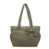 Bolsa de Ombro Grande de Grande Capacidade Cor Sólida Simples Estilo Coreano Moda para o Dia a Dia Versátil Bolsa Retrô para Meninas