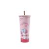Taza de Acero Inoxidable 304 con Popote Estilo Dibujos Animados Transfronterizo Linda Estilo Sanrio Ins Taza Térmica Gran Capacidad Taza de Café al Vacío