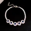Pulsera con Colgante de Flor de Zirconia, Lujo Accesible y Pulsera de Gama Alta, Diseño de Nicho, Simple Elegante, Joyería de Mano de Moda y Personalizada para Mujeres