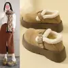 Tendencia de Moda Cuero Gamuza Zapatos Birkenstock Mujer 2026 Invierno Suela Gruesa Slip-on Antideslizante Ligeros Cálidos Zapatos de Algodón