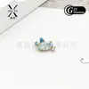 Pendientes de Aleación de Titanio F136 con Diamantes, Exquisitos Mini Pendientes Brillantes de Diamante Estilo Caramelo con Rosca Interna para Hélice de Oreja, Joyería para Piercing G23