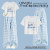 Calça Xadrez Dopamina para Meninas, Novas Calças Casuais Verão 2026, Roupas Infantis Largas, Conjunto de Calças Wide Leg Estilo Preguiçoso