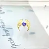 Pendientes de Aleación de Titanio F136 Corazón de Ángel Ala de Zirconia G23 Titanio Rosca Interna Joyería para Piercing de Labio Cabeza