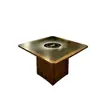 Mesa de fogão de indução com panela para montanha e incêndio selvagem, mesa de churrasco de placa de rocha comercial, combinação de mesa e cadeira de jantar para celebridades da internet, cabine de restaurante