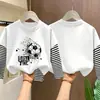 Camiseta infantil para otoño, top de algodón puro para niños, camiseta de manga larga tipo dos piezas falsas, ropa infantil de otoño, nuevo estilo casual 2026