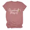 Terapeuta ocupacional Amazon Wish sitio independiente de moda versátil camiseta de mujer de cuello redondo y manga corta