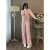 Conjunto casual de ropa deportiva para mujer, otoño 2026 nuevo conjunto de dos piezas con sudadera con capucha de estilo coreano moderno, corte ajustado, de alta gama