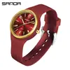 Reloj Sanda Simple para Niños Esfera Grande Estudiante Examen Silencioso Reloj de Cuarzo para Hombres y Mujeres Impermeable Fluorescente
