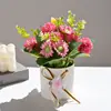 Crisantemo de Bola Combinación Bonsái Pequeño Flor Artificial Decoración del Hogar Adornos de Escritorio de Interior Accesorios para Fotografía Planta Verde Artificial Plantas en Maceta