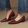 Zapatos Mary Jane Tejidos Estilo Retro Francés de Piel de Vacuno de Primera Capa 2022 Otoño con Plataforma Interior Tacón Alto Puntera Cuadrada Pequeña Zapatos de Piel Genuina para Mujer