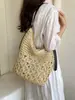 Bolso tejido de gran capacidad estilo coreano transfronterizo para mujer, nuevo modelo 2026, bolso de paja para vacaciones en la playa, bolso de hombro y bandolera de moda