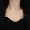 Collar con Hebilla de Paz de Calcedonia Flor de Durazno de Plata de Ley S925 para Mujer, Exquisita Cadena para Clavícula de Flor Rosa Estilo Bosque, Regalo de Vacaciones