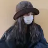 Sombrero de Pescador Retro de Lana Japonés para Mujer Otoño e Invierno 2025 Nuevo Simple Versátil Sombrero de Cubo Protector Solar