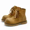 Couro Bovino de Primeira Camada 2026 Outono Novo Botas de Cano Curto com Salto Grosso Estilo Francês Femininas Botas Martin com Solado Grosso Femininas Botas Estilo Street Cool para Motocicleta