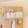 Estante de almacenamiento para bolsas, gancho para armario, gancho colgante sin taladro para lateral de gabinete, perchero de pared para sombreros y abrigos