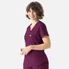 Conjunto de dos piezas de uniforme de manga corta transfronterizo para hospitales de mascotas, salones de belleza, quirófanos, ropa de trabajo de enfermería, uniforme de lavado de manos