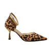 Comercio Exterior Transfronterizo Procesamiento OEM y Personalización de Zapatos de Mujer, Nuevas Sandalias de Moda con Estampado de Leopardo y Diseño Hueco, Tacones de Aguja Altos Puntiagudos